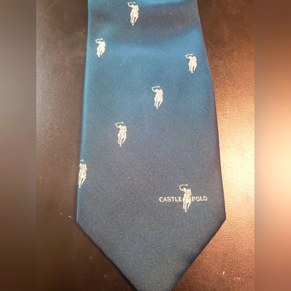 Castle Polo Brand Mens Jockey Pattern Green Neck Tie Business Casual Tie 57